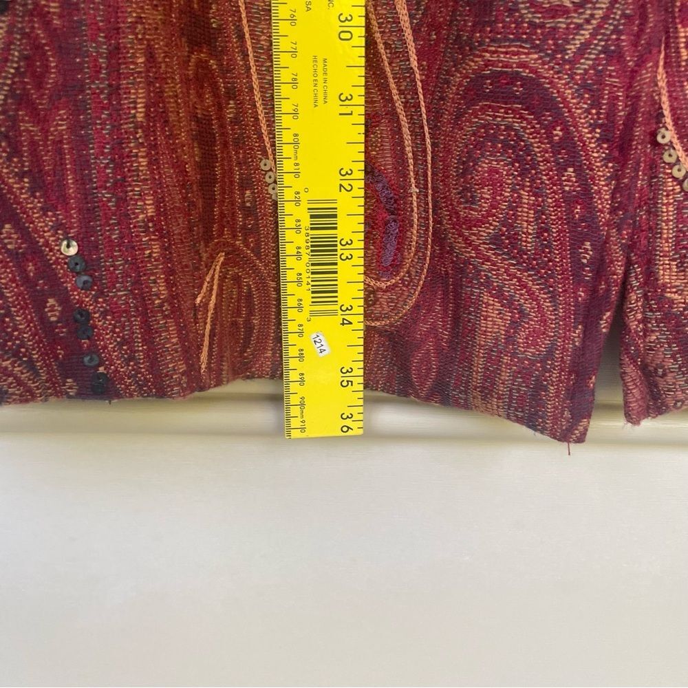 Coldwater Creek Multi-Color Paisley Tapestry Long Blazer Jacket Size L - Picture 8 of 9